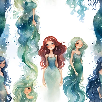 Artwork thumbnail, Mermaids Pattern 20 by DigitalPatternx