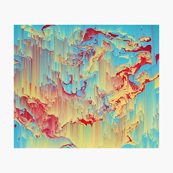 Vivid Storm - An Abstract Glitch Piece Photographic Print
