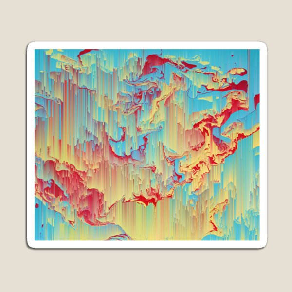 Vivid Storm - An Abstract Glitch Piece Magnet