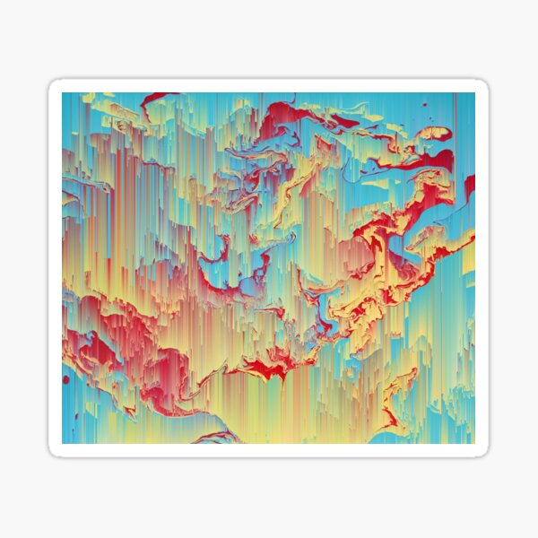 Vivid Storm - An Abstract Glitch Piece Sticker