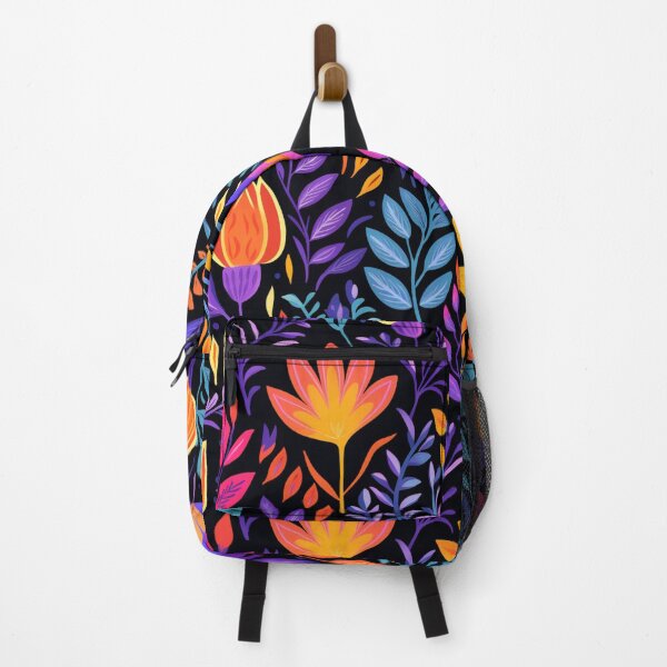 Item preview, A playful botanical pattern showcasing a mix of flowers and leaves in vibrant colors designed and sold by Rachatamarket.