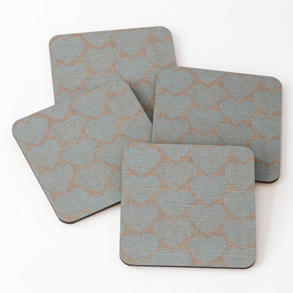 Item preview, Blue Hearts on Hessian designed and sold by Jaana Day.