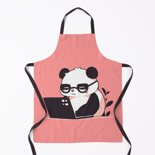 Item preview, Tired Panda With Glasses Working On Laptop designed and sold by SweetClicks123.