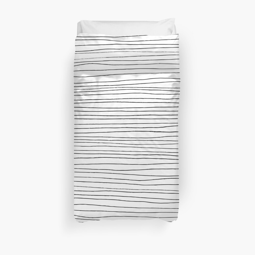 Geometric pattern black and white lines Duvet Cover