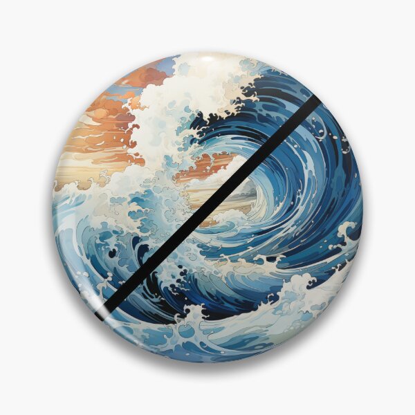 Item preview, Retro Japanese Waves Square  designed and sold by global-designz.