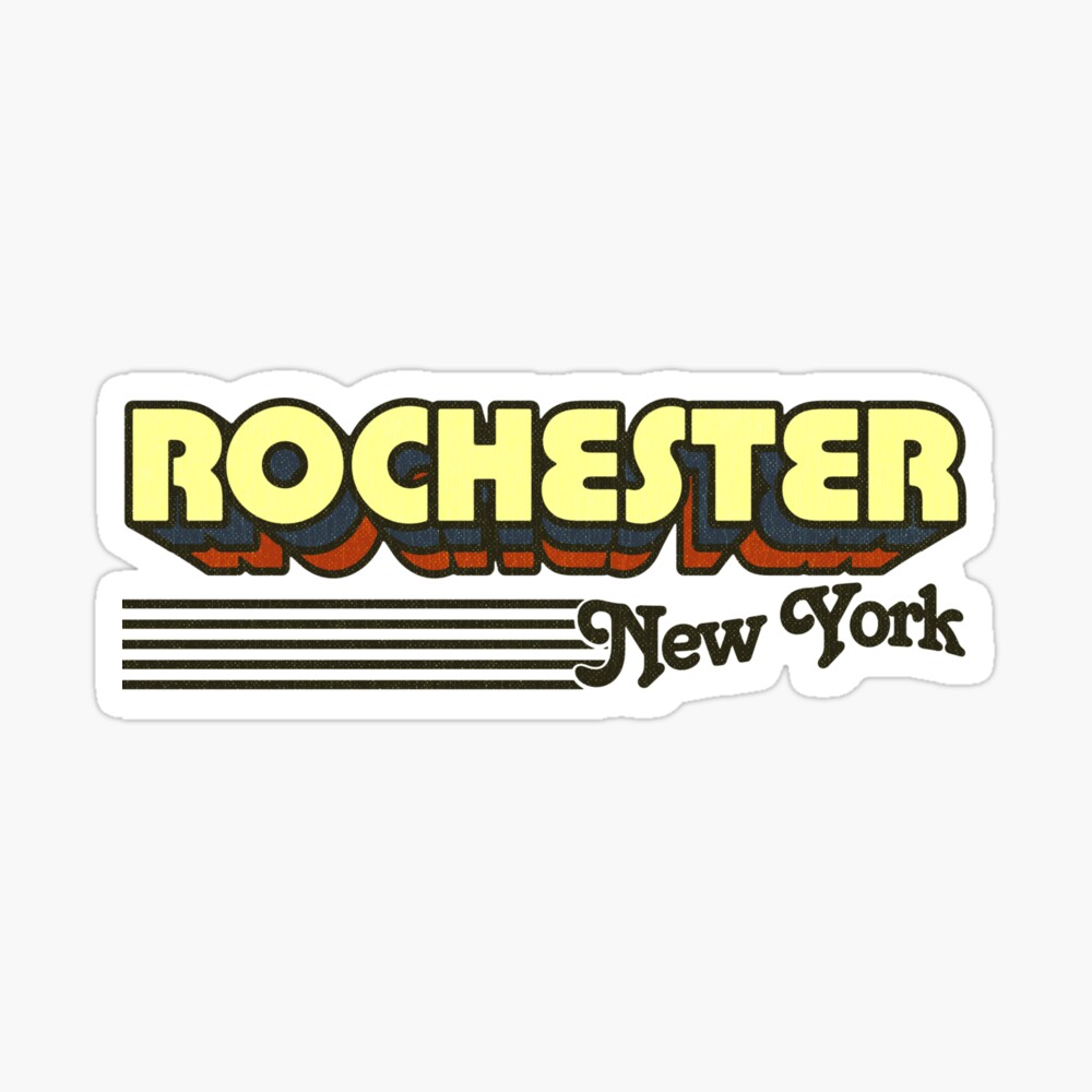 Rochester, New York | Retro Stripes Sticker
