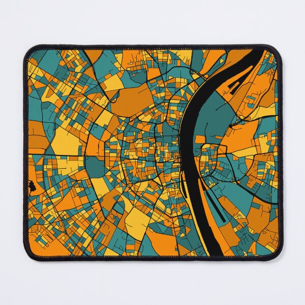 Item preview, Cologne Map Pattern in Orange & Teal designed and sold by PatternMaps.