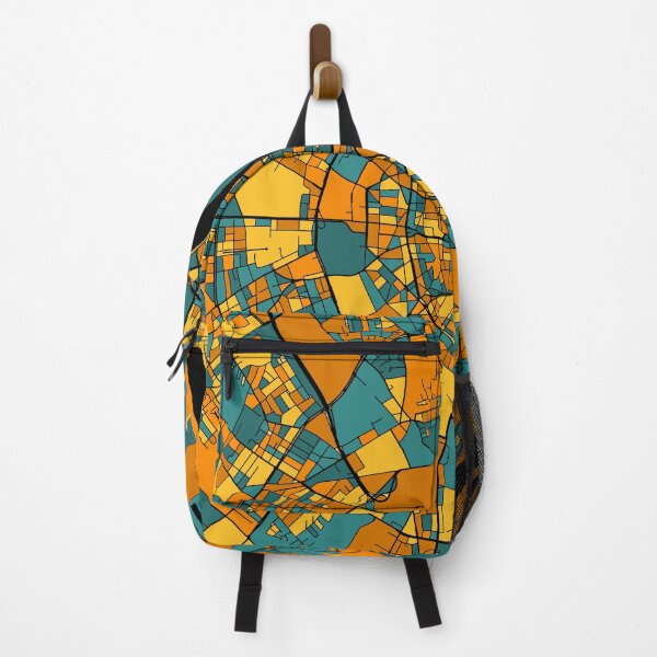 Item preview, Cologne Map Pattern in Orange & Teal designed and sold by PatternMaps.