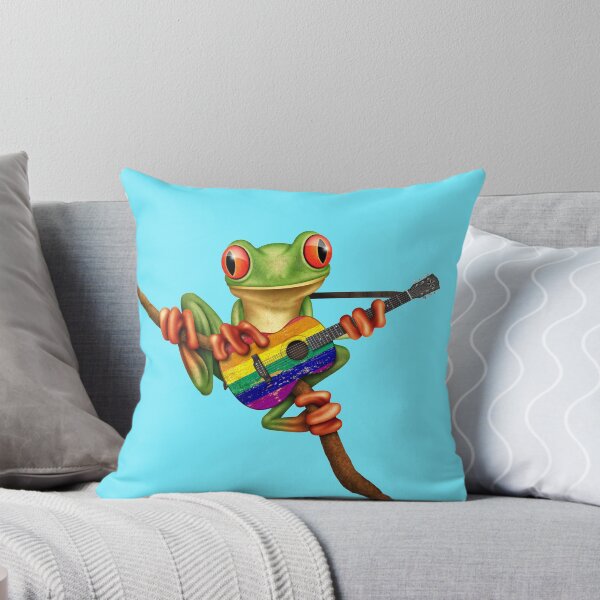 Item preview, Tree Frog Playing Gay Pride Rainbow Guitar designed and sold by JeffBartels.
