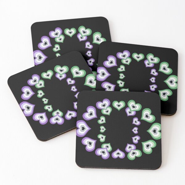 Item preview, aromantic asexual hearts infinity spiral designed and sold by zan doodles.