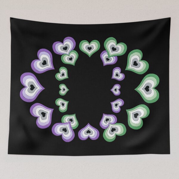 Item preview, aromantic asexual hearts infinity spiral designed and sold by zan doodles.
