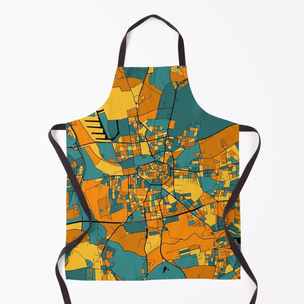 Item preview, Dortmund Map Pattern in Orange & Teal designed and sold by PatternMaps.
