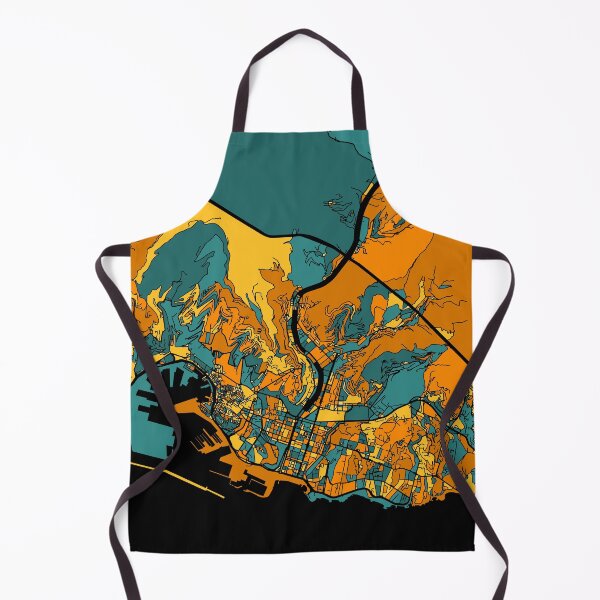 Item preview, Genoa Map Pattern in Orange & Teal designed and sold by PatternMaps.