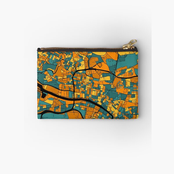 Item preview, Glasgow Map Pattern in Orange & Teal designed and sold by PatternMaps.