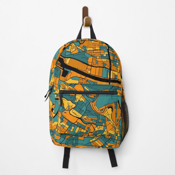 Item preview, Glasgow Map Pattern in Orange & Teal designed and sold by PatternMaps.