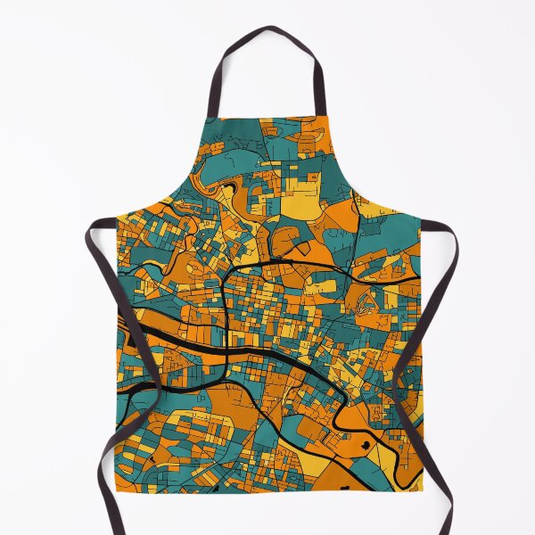 Item preview, Glasgow Map Pattern in Orange & Teal designed and sold by PatternMaps.