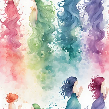 Artwork thumbnail, Mermaids Pattern 23 by DigitalPatternx
