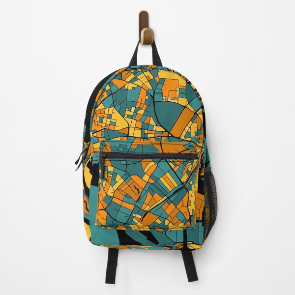 Item preview, Hamburg Map Pattern in Orange & Teal designed and sold by PatternMaps.