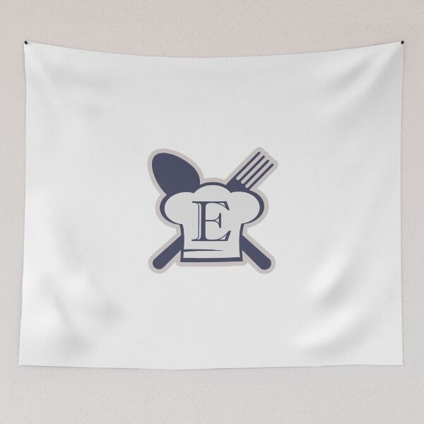Item preview, Monogram E Chef Hat Fork and Spoon designed and sold by simplymonogram.