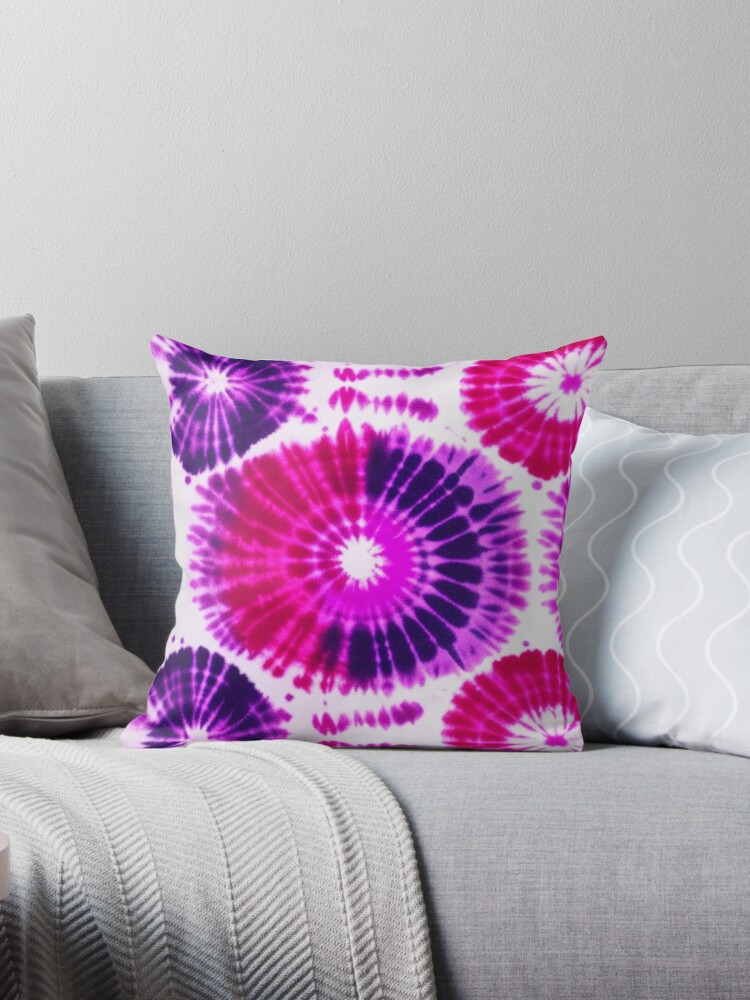 Pink tie dye online pillow