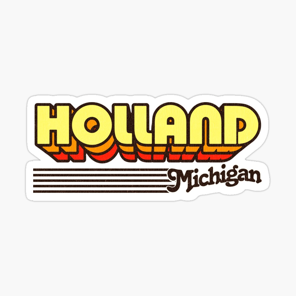 Holland, Michigan | Retro Stripes Sticker