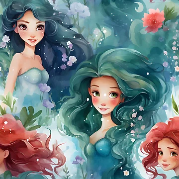 Artwork thumbnail, Mermaids Pattern 24 by DigitalPatternx