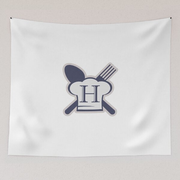 Item preview, Monogram H Chef Hat Fork and Spoon designed and sold by simplymonogram.