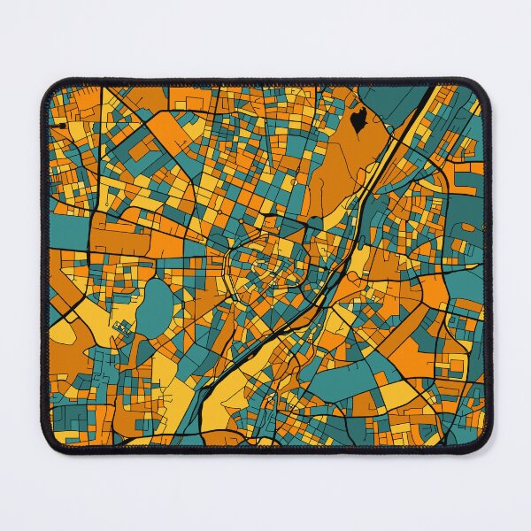 Item preview, Munich Map Pattern in Orange & Teal designed and sold by PatternMaps.