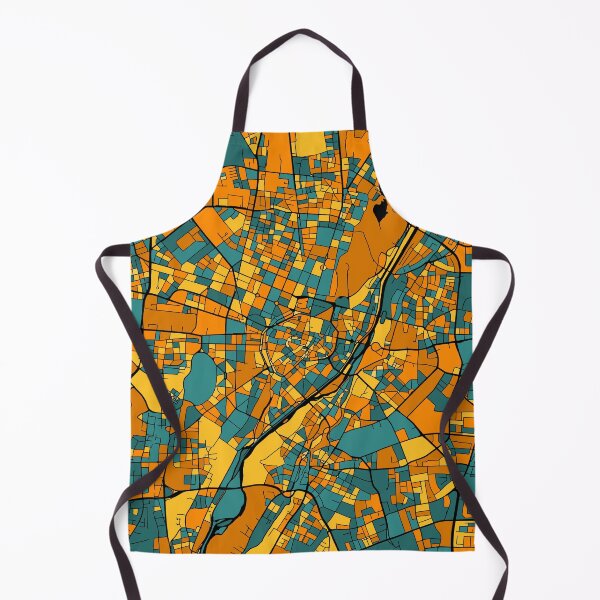 Item preview, Munich Map Pattern in Orange & Teal designed and sold by PatternMaps.