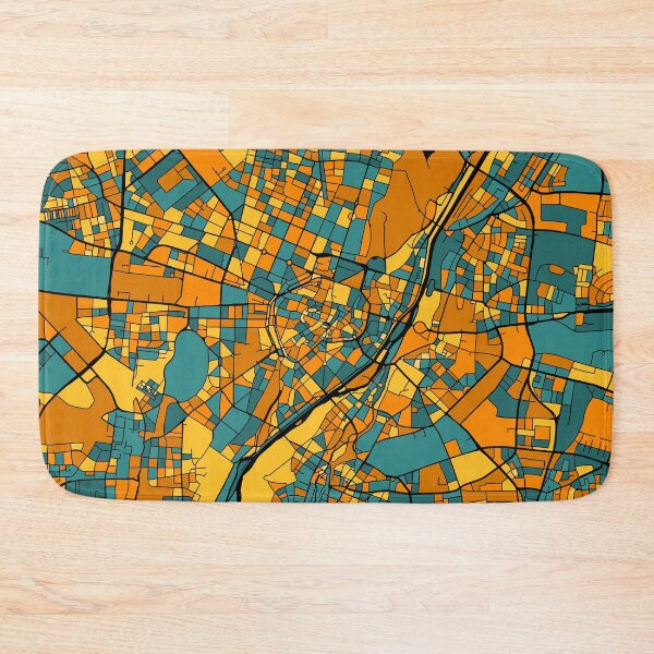 Item preview, Munich Map Pattern in Orange & Teal designed and sold by PatternMaps.