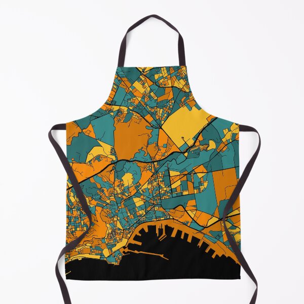 Item preview, Patrón de mapa de Nápoles en naranja y verde azulado designed and sold by PatternMaps.