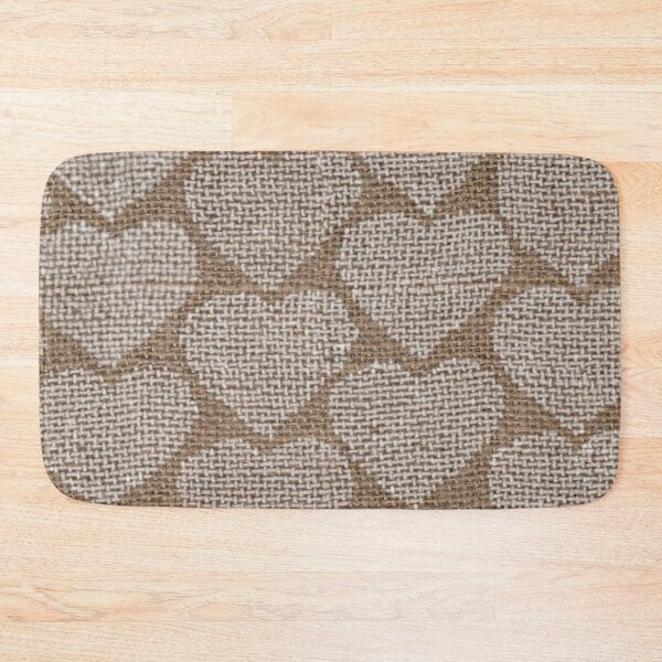 Item preview, White Hearts on Hessian designed and sold by Jaana Day.
