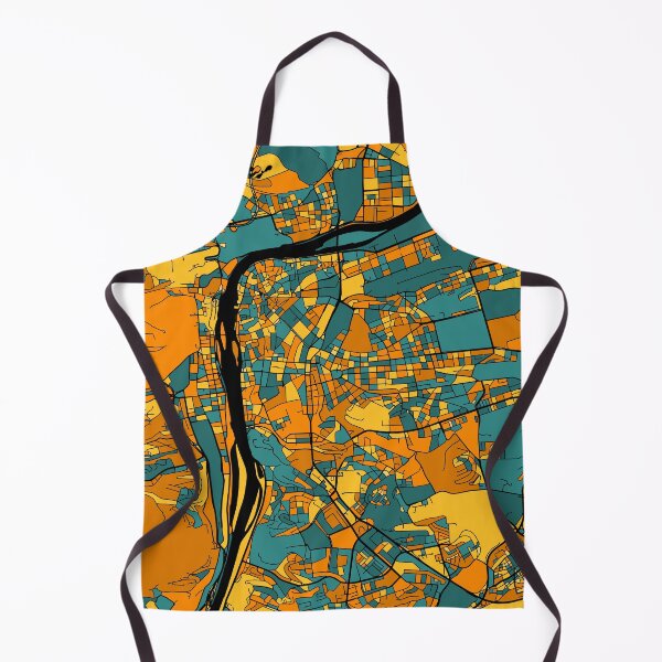 Item preview, Prague Map Pattern in Orange & Teal designed and sold by PatternMaps.