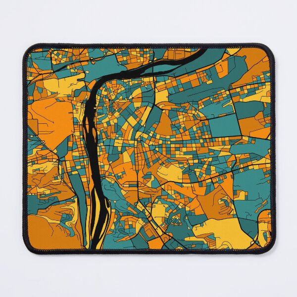 Item preview, Prague Map Pattern in Orange & Teal designed and sold by PatternMaps.
