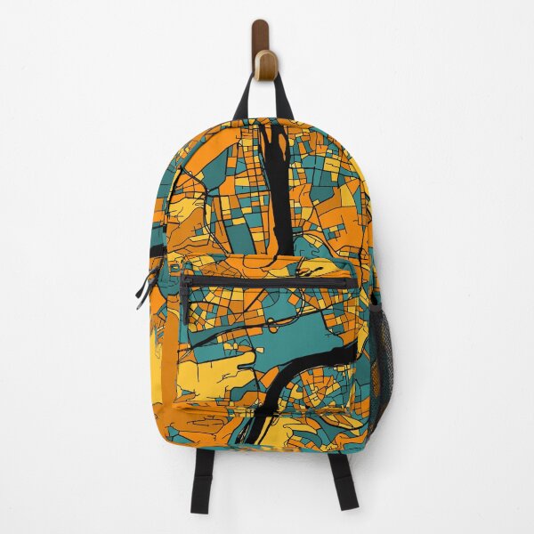 Item preview, Prague Map Pattern in Orange & Teal designed and sold by PatternMaps.