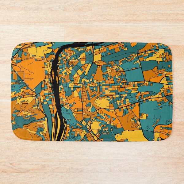 Item preview, Prague Map Pattern in Orange & Teal designed and sold by PatternMaps.