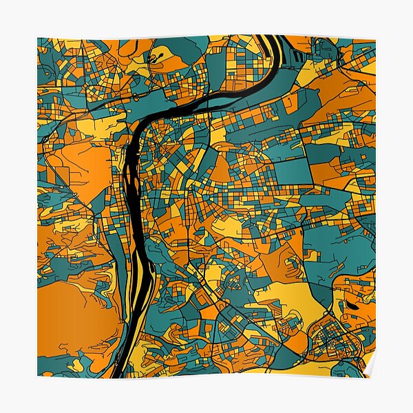 2021 Boston Marathon Map / Light Colors / Unframed Paper Print 