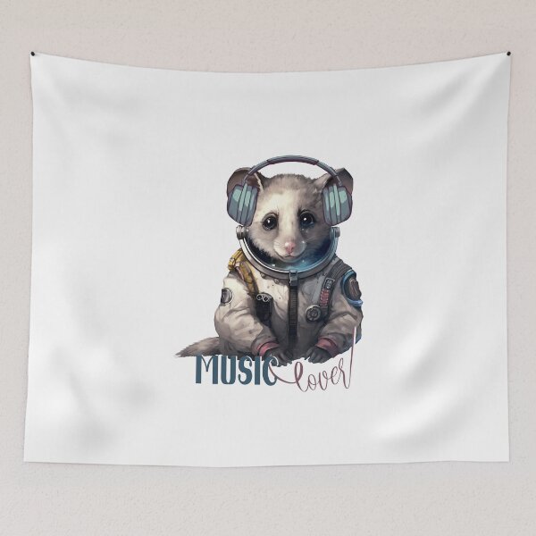 Item preview, Music lover. Watercolour  sticker mouse in an astronaut costume. Cute astronaut  animal designed and sold by Anastasiia Yurevych.