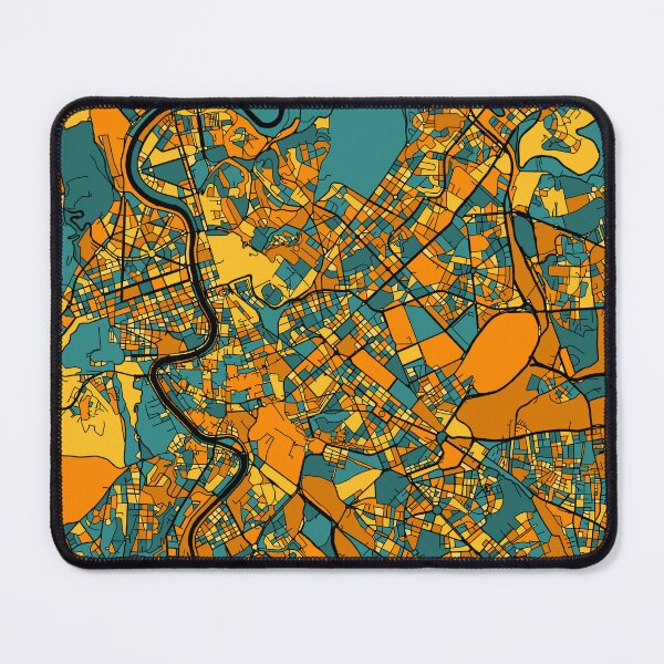 Item preview, Rome Map Pattern in Orange & Teal designed and sold by PatternMaps.