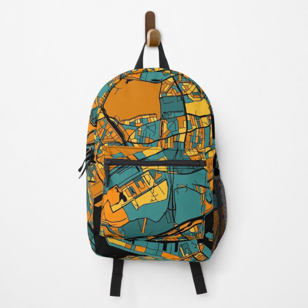 Item preview, Rotterdam Map Pattern in Orange & Teal designed and sold by PatternMaps.