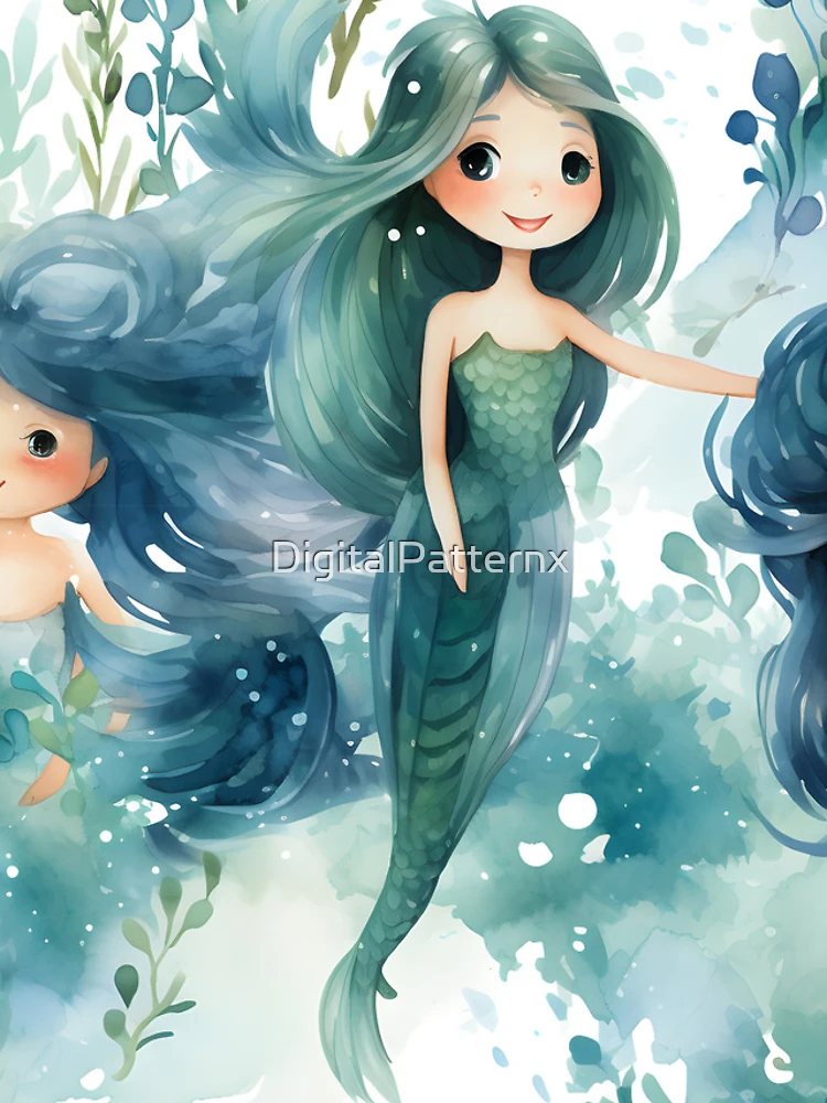 Thumbnail 4 of 4, iPhone Case, Mermaids Pattern 25 designed and sold by DigitalPatternx.