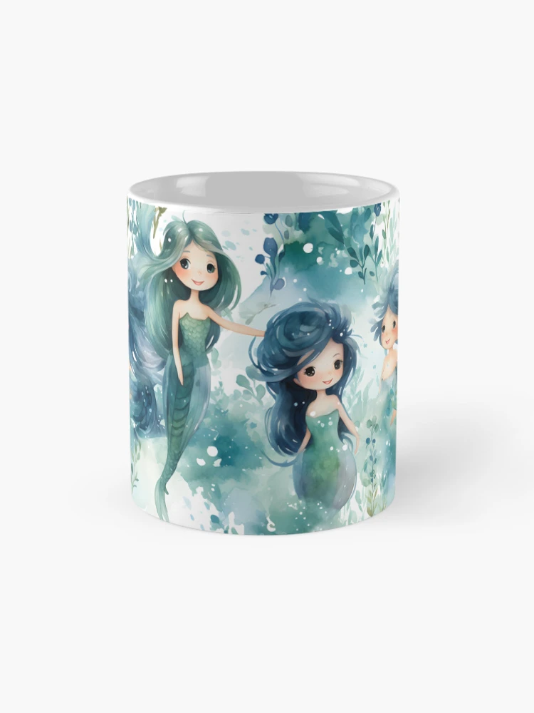 Thumbnail 4 of 6, Coffee Mug, Mermaids Pattern 25 designed and sold by DigitalPatternx.