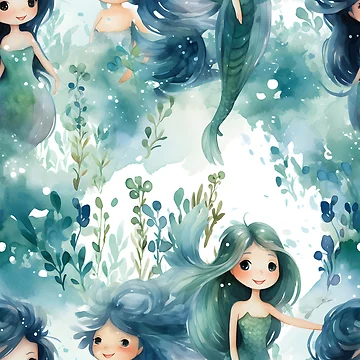 Artwork thumbnail, Mermaids Pattern 25 by DigitalPatternx