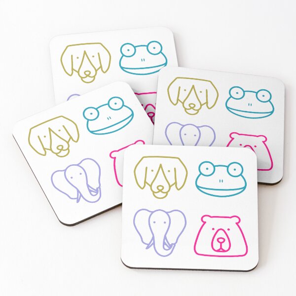 Item preview, colorful animals cute face  designed and sold by ichirochen.