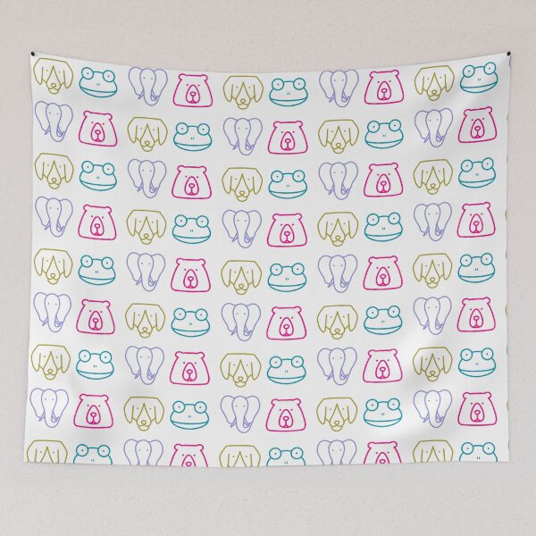 Item preview, colorful animals cute face  designed and sold by ichirochen.