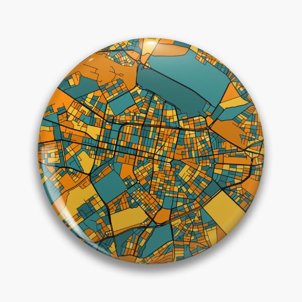 Item preview, Sofia Map Pattern in Orange & Teal designed and sold by PatternMaps.