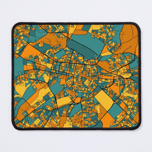 Item preview, Sofia Map Pattern in Orange & Teal designed and sold by PatternMaps.