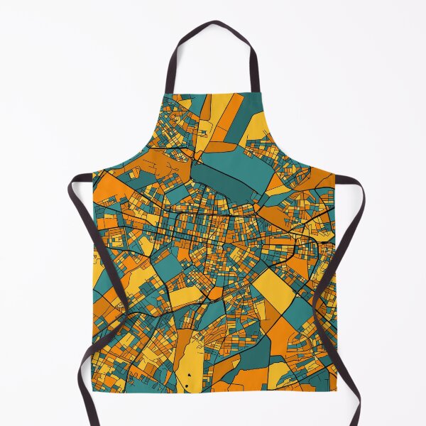 Item preview, Sofia Map Pattern in Orange & Teal designed and sold by PatternMaps.