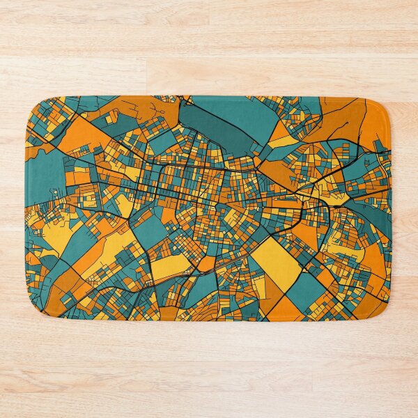Item preview, Sofia Map Pattern in Orange & Teal designed and sold by PatternMaps.