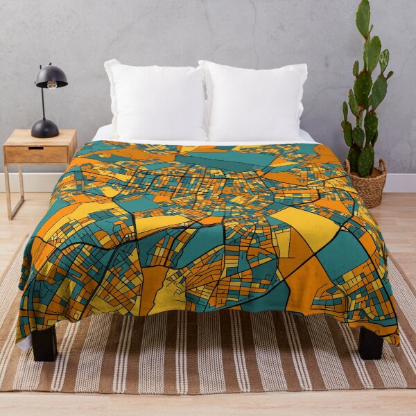 Item preview, Sofia Map Pattern in Orange & Teal designed and sold by PatternMaps.
